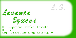 levente szucsi business card